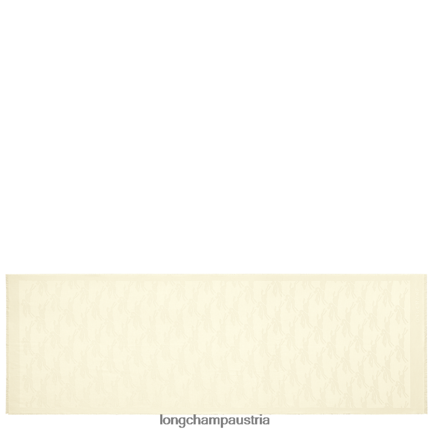 Zubehör bei Longchamp Frauen Stola aus der Frühjahr/Sommer-Kollektion 2023 Elfenbein 2008BJ984