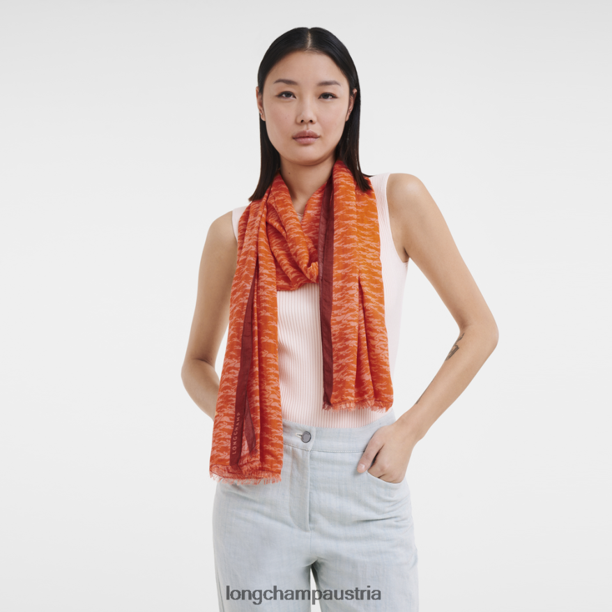 Zubehör bei Longchamp Frauen Stola aus der Frühjahr/Sommer-Kollektion 2023 Karotte 2008BJ974