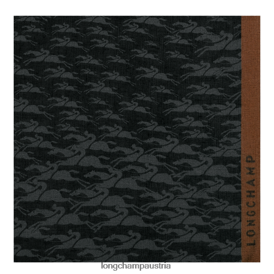 Zubehör bei Longchamp Frauen Stola aus der Frühjahr/Sommer-Kollektion 2023 Schwarz 2008BJ971