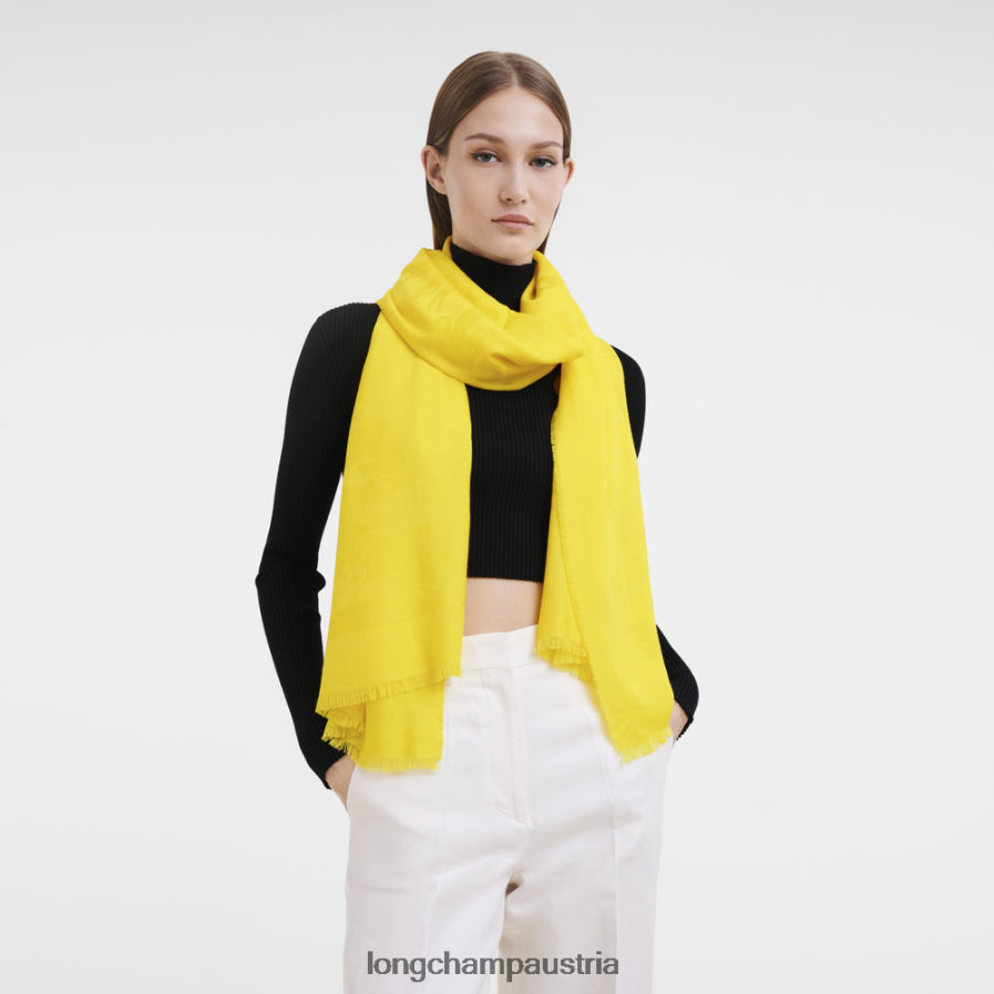 Zubehör bei Longchamp Frauen Stola aus der Frühjahr/Sommer-Kollektion 2023 Zitrone 2008BJ983