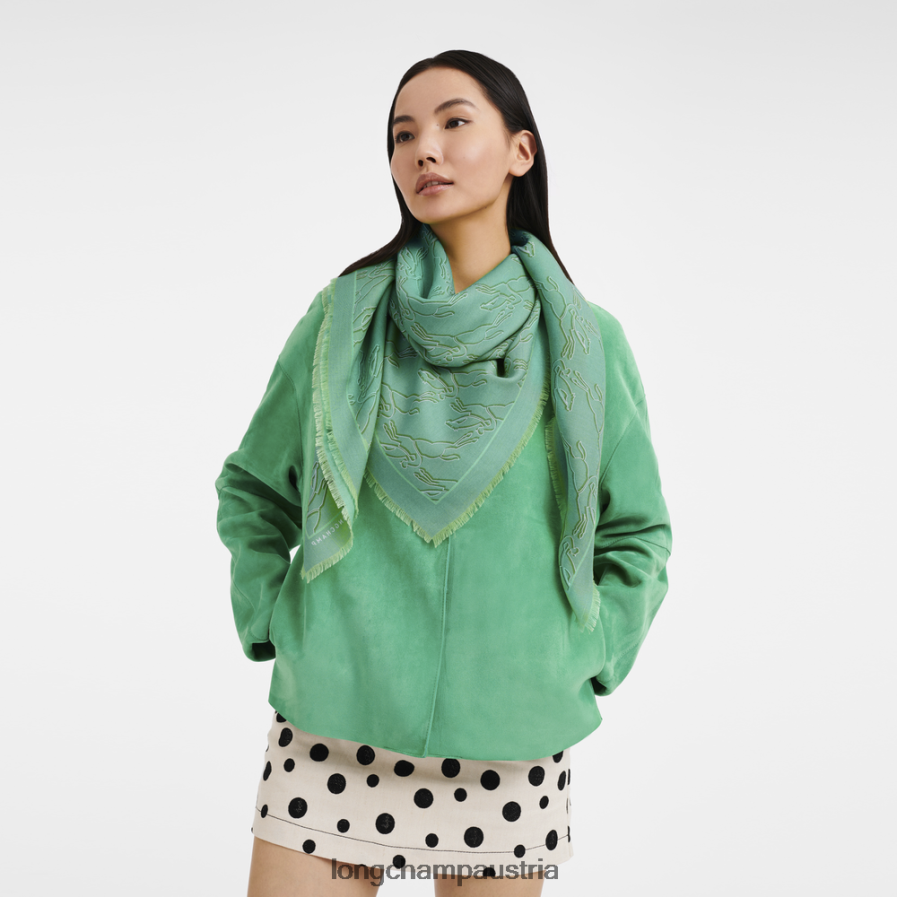 Zubehör bei Longchamp Frauen Stola aus der Frühjahr/Sommer-Kollektion 2023 grünes Licht 2008BJ988