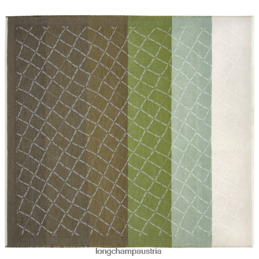 Zubehör bei Longchamp Frauen Stola aus der Frühjahr/Sommer-Kollektion 2023 grünes Licht 2008BJ999