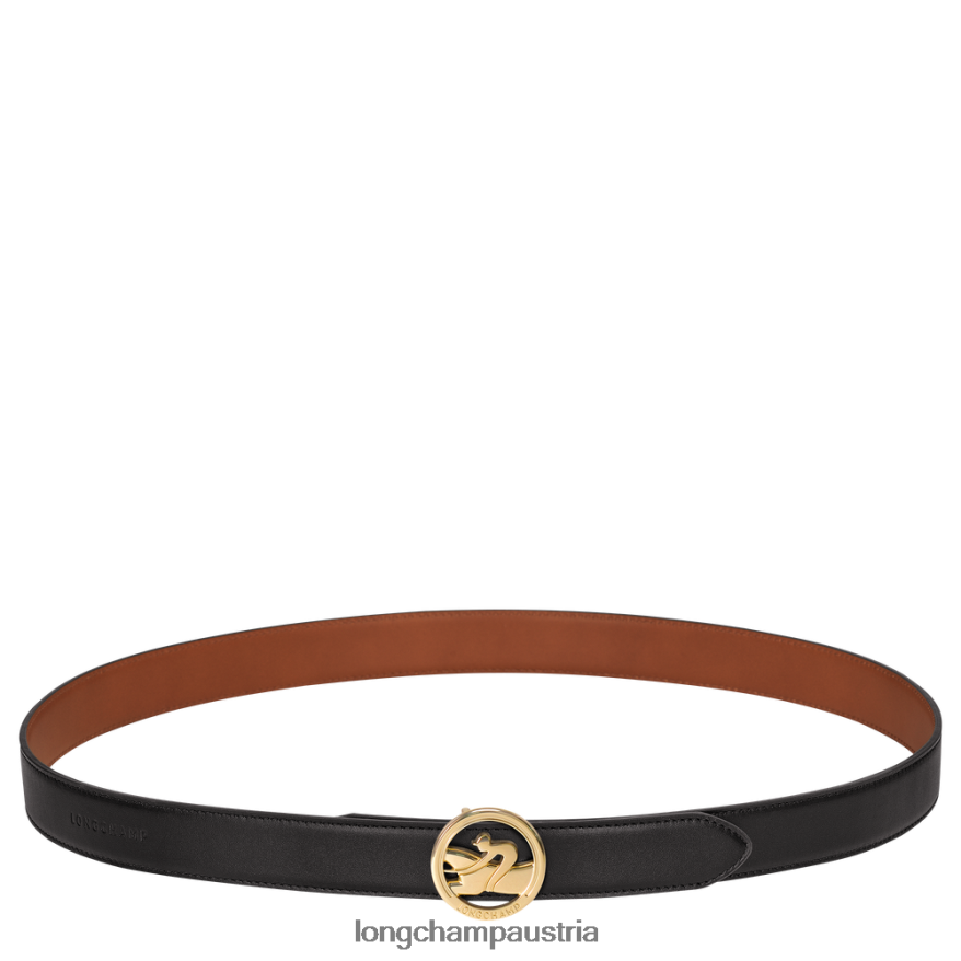 Zubehör bei Longchamp Frauen Box-Trab-Gürtel schwarz/cognac 2008BJ940