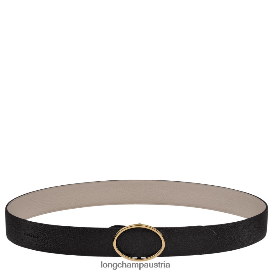 Zubehör bei Longchamp Frauen Le Foulonne-Gürtel Schwarz/Turteltaube 2008BJ961