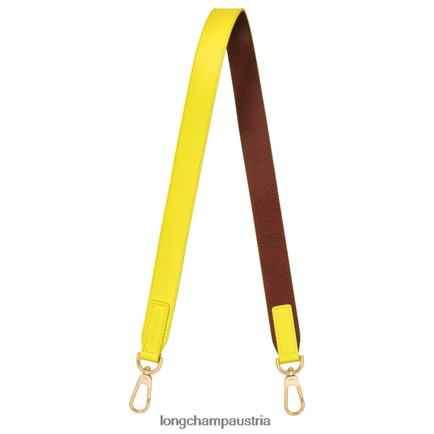 Zubehör bei Longchamp Frauen Box-Trab-Schultergurt zitrone/braun 2008BJ1081