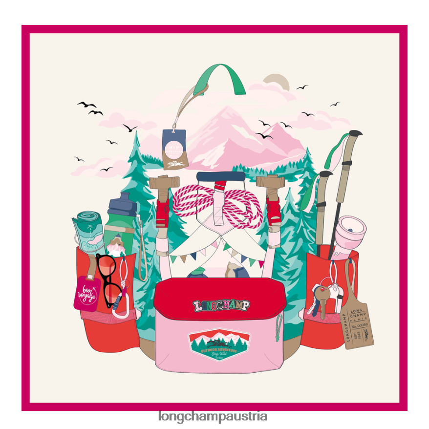 Zubehör bei Longchamp Frauen Seidenschal Frühjahr/Sommer 2023 70 Rosa 2008BJ1034