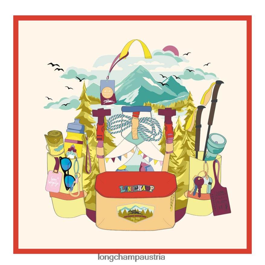 Zubehör bei Longchamp Frauen Seidenschal Frühjahr/Sommer 2023 70 orange 2008BJ1033