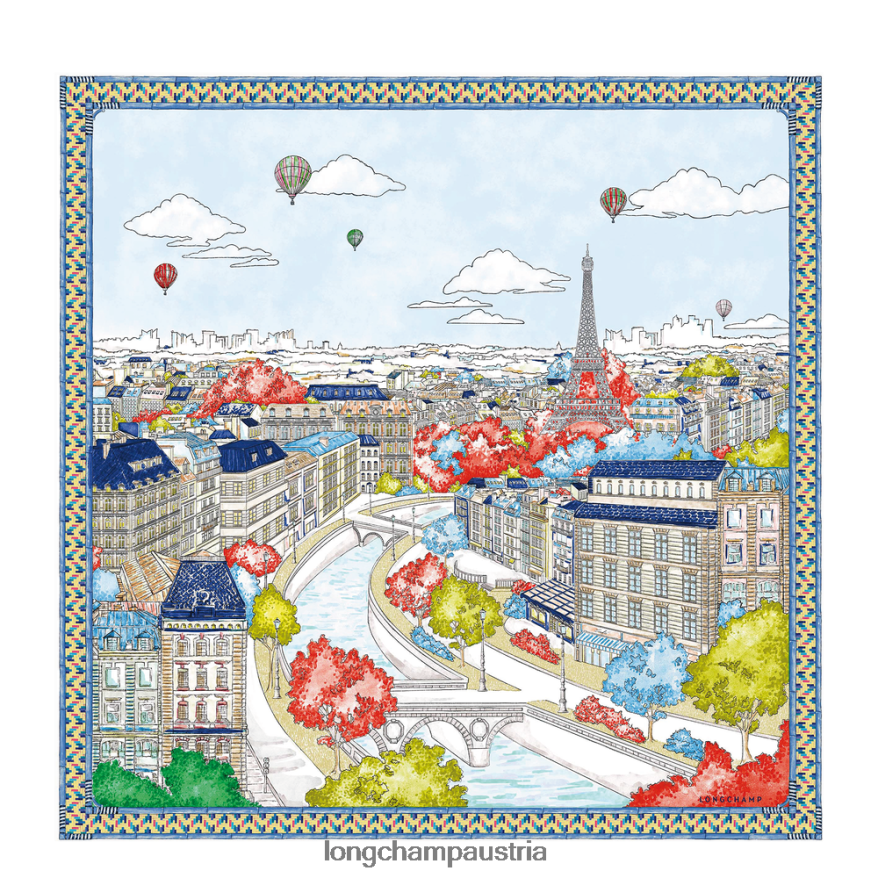 Zubehör bei Longchamp Frauen Seidenschal Frühjahr/Sommer 2023 90 Blau 2008BJ1043