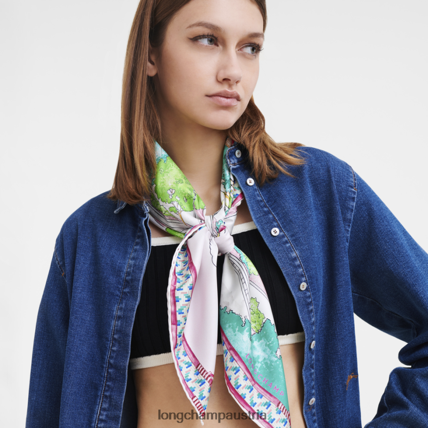 Zubehör bei Longchamp Frauen Seidenschal Frühjahr/Sommer 2023 90 Fuchsie 2008BJ1045