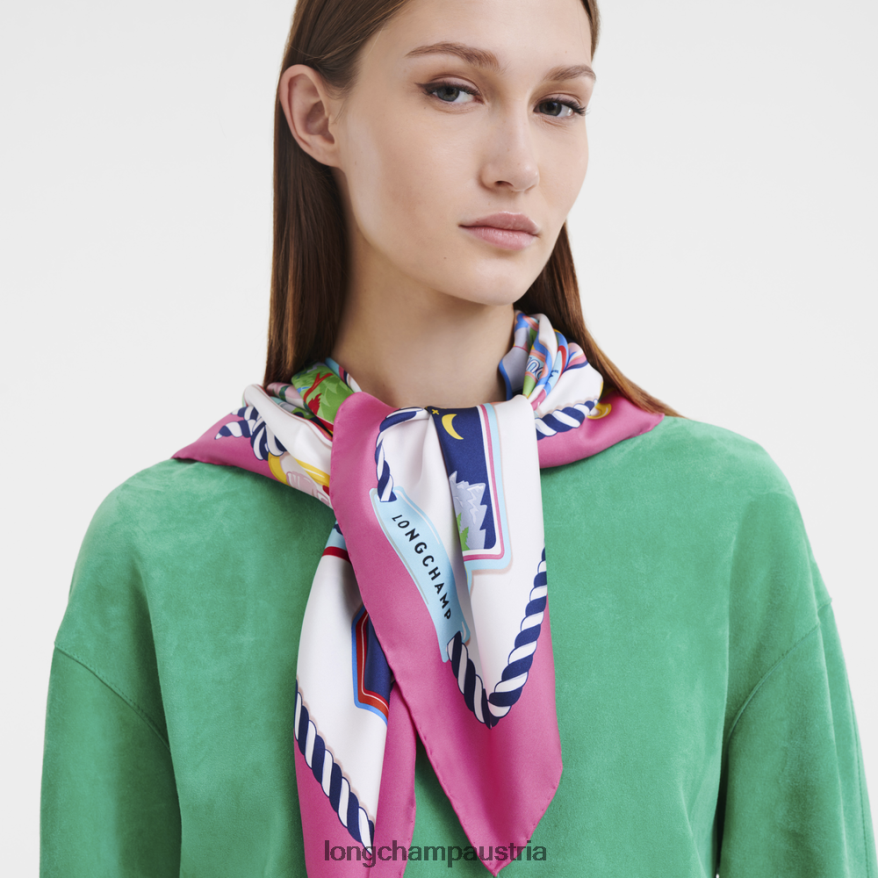 Zubehör bei Longchamp Frauen Seidenschal Frühjahr/Sommer 2023 90 Fuchsie 2008BJ1057