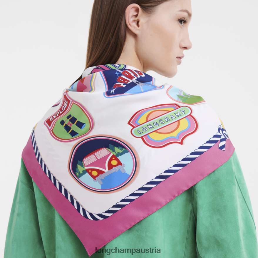 Zubehör bei Longchamp Frauen Seidenschal Frühjahr/Sommer 2023 90 Fuchsie 2008BJ1057