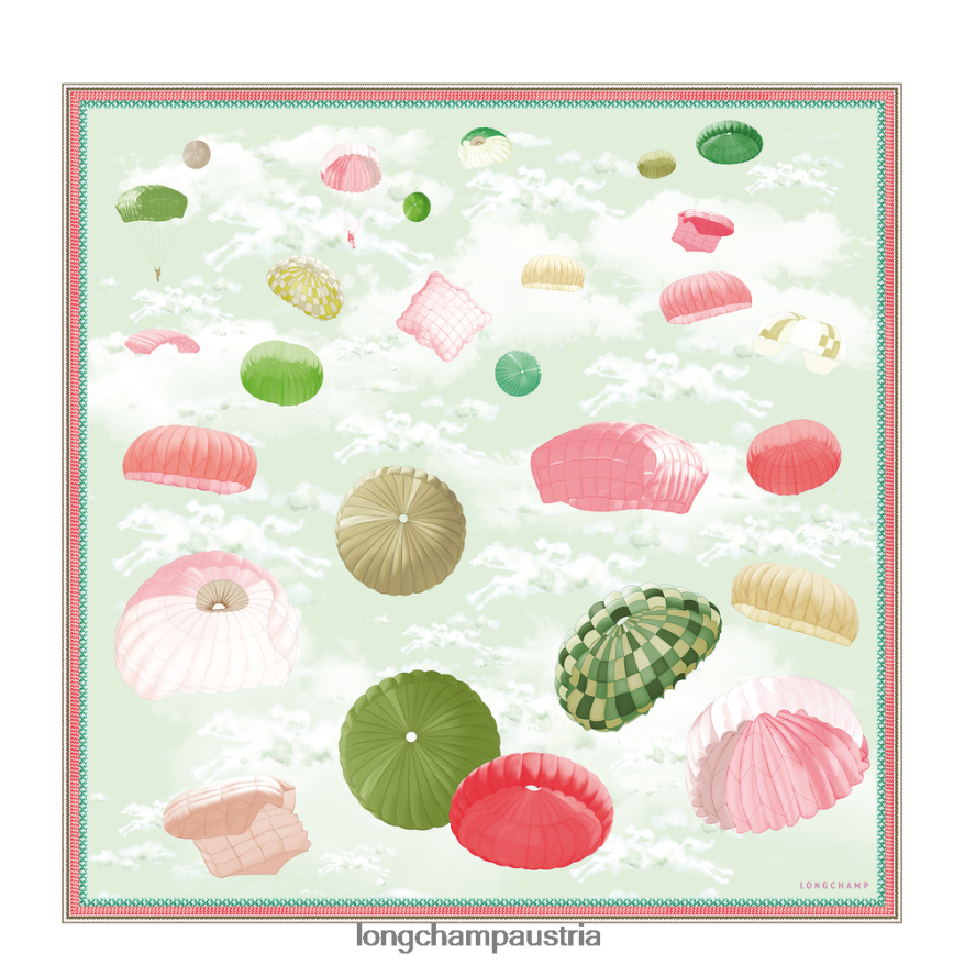 Zubehör bei Longchamp Frauen Seidenschal Frühjahr/Sommer 2023 90 Gras/grünes Licht 2008BJ1055