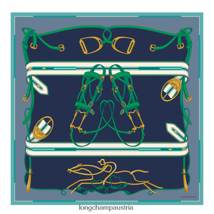 Zubehör bei Longchamp Frauen Seidenschal Frühjahr/Sommer 2023 90 Schiefer 2008BJ1046