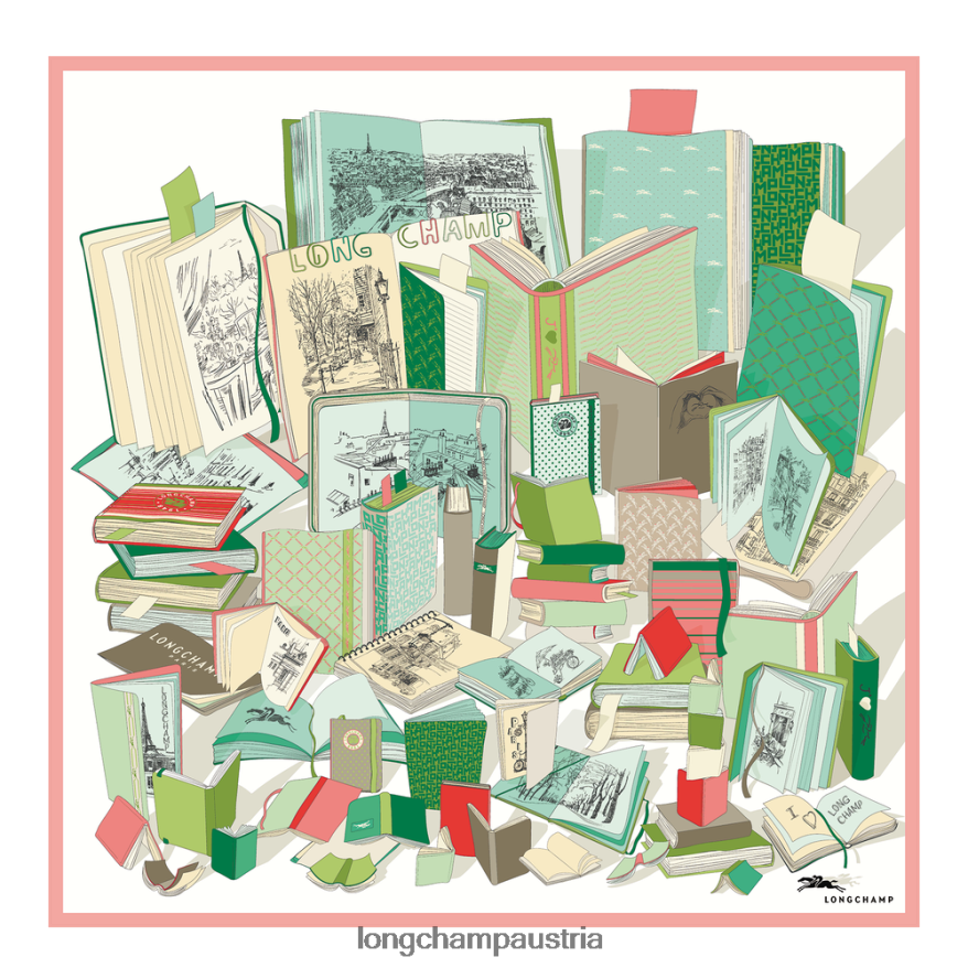 Zubehör bei Longchamp Frauen Seidenschal Frühjahr/Sommer 2023 90 Seladon 2008BJ1051