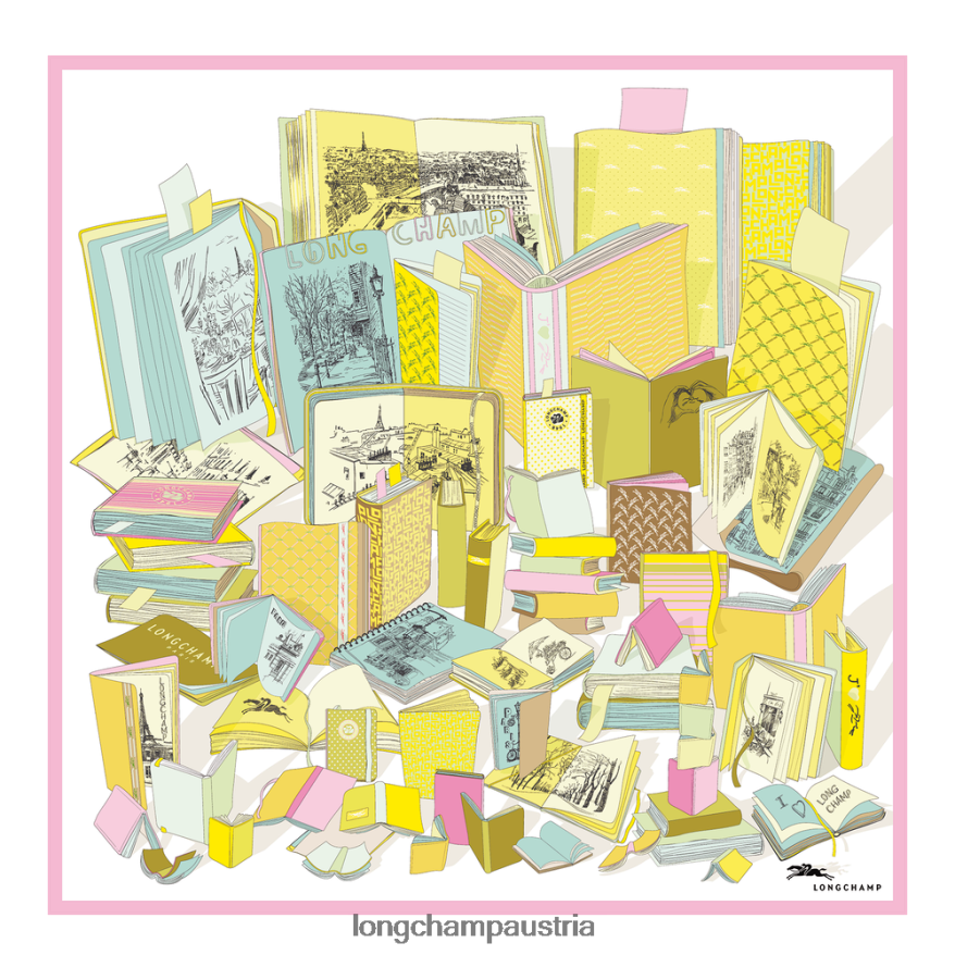 Zubehör bei Longchamp Frauen Seidenschal Frühjahr/Sommer 2023 90 Zitrone 2008BJ1050