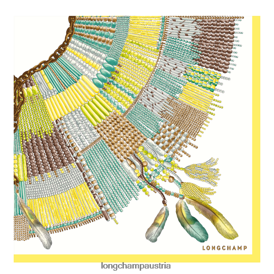 Zubehör bei Longchamp Frauen Seidenschal Frühjahr/Sommer 2023 90 Zitrone 2008BJ1060