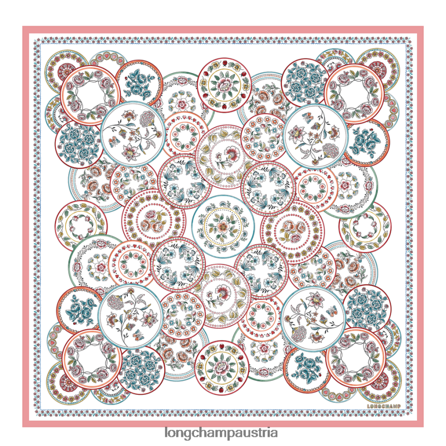 Zubehör bei Longchamp Frauen Seidenschal Frühjahr/Sommer-Kollektion 2022 Elfenbein 2008BJ1042