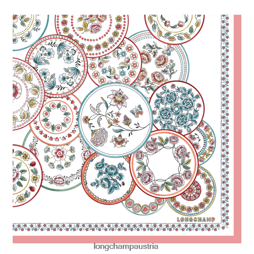 Zubehör bei Longchamp Frauen Seidenschal Frühjahr/Sommer-Kollektion 2022 Elfenbein 2008BJ1042