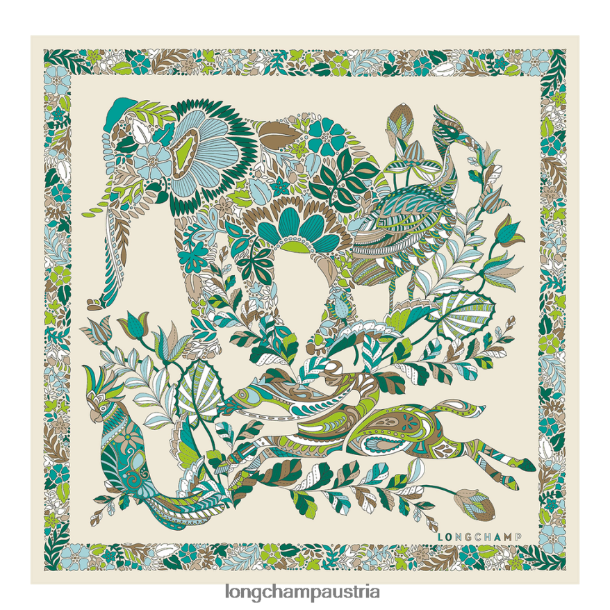 Zubehör bei Longchamp Frauen Seidenschal der Frühjahr/Sommer-Kollektion 2023 50 Gras/grünes Licht 2008BJ1007