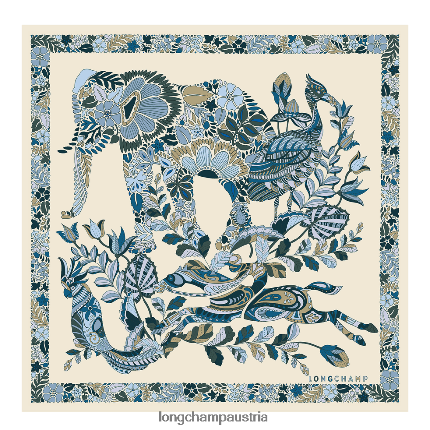 Zubehör bei Longchamp Frauen Seidenschal der Frühjahr/Sommer-Kollektion 2023 50 Schiefer 2008BJ1005