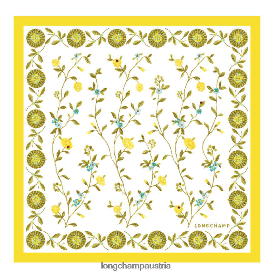 Zubehör bei Longchamp Frauen Seidenschal der Frühjahr/Sommer-Kollektion 2023 50 Zitrone 2008BJ1019