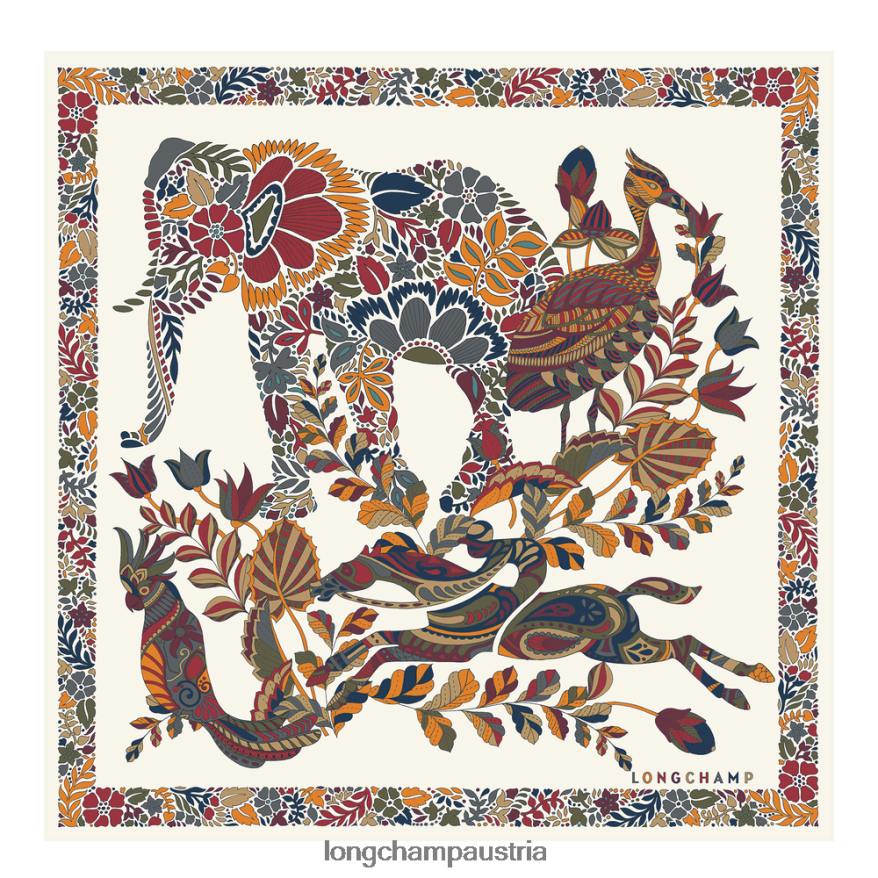 Zubehör bei Longchamp Frauen Seidenschal der Frühjahr/Sommer-Kollektion 2023 50 naturfarben 2008BJ1004