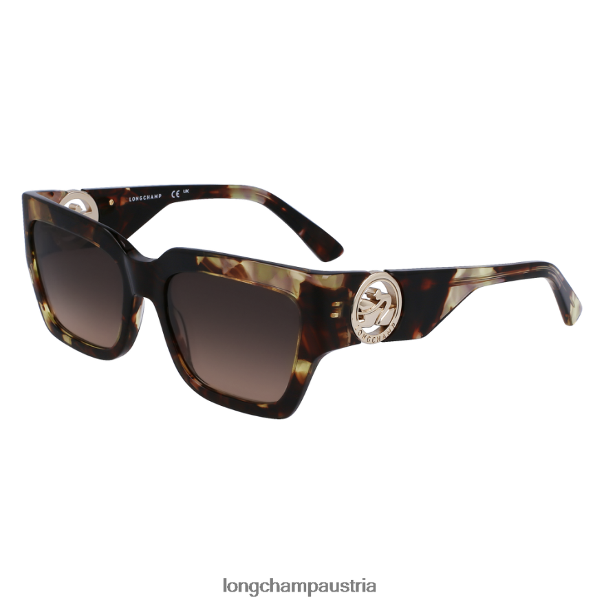 Zubehör bei Longchamp Frauen Sonnenbrillen der Frühlings-/Sommerkollektion 2023 grünes Havanna 2008BJ880