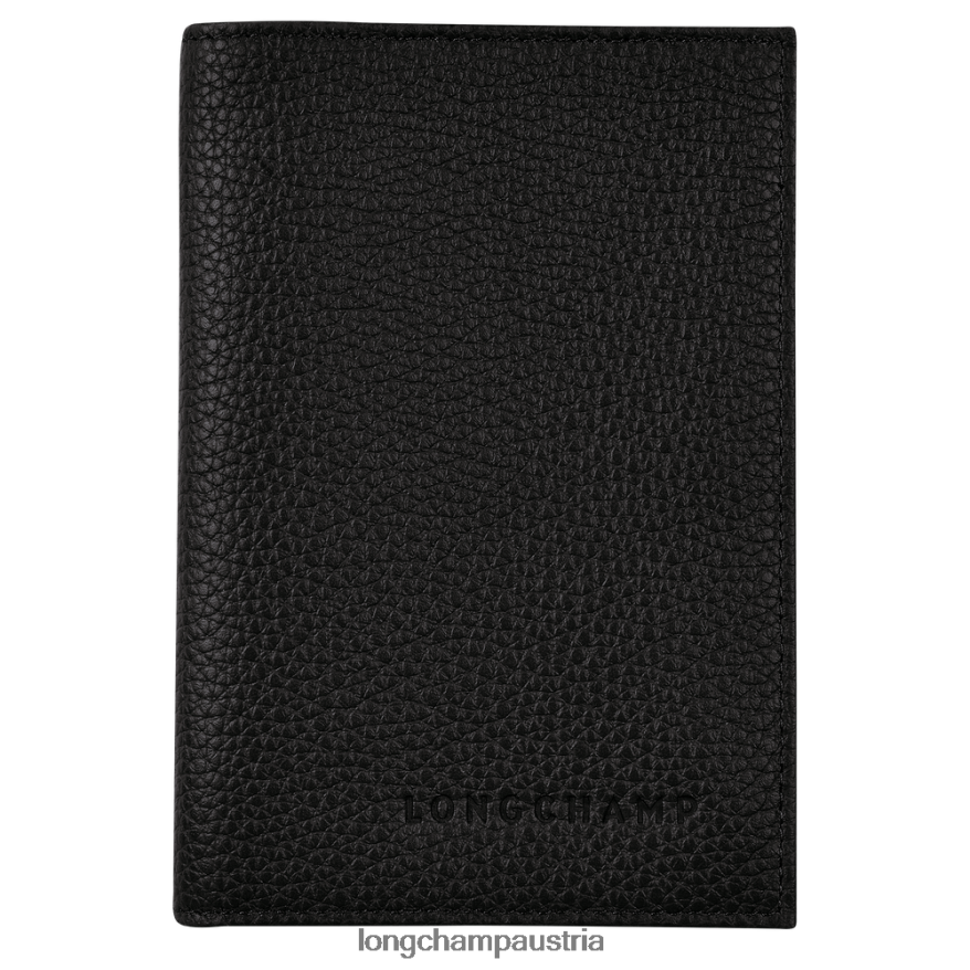 Lederwaren bei Longchamp Männer Le Foulonne Reisepasshülle Schwarz 2008BJ724