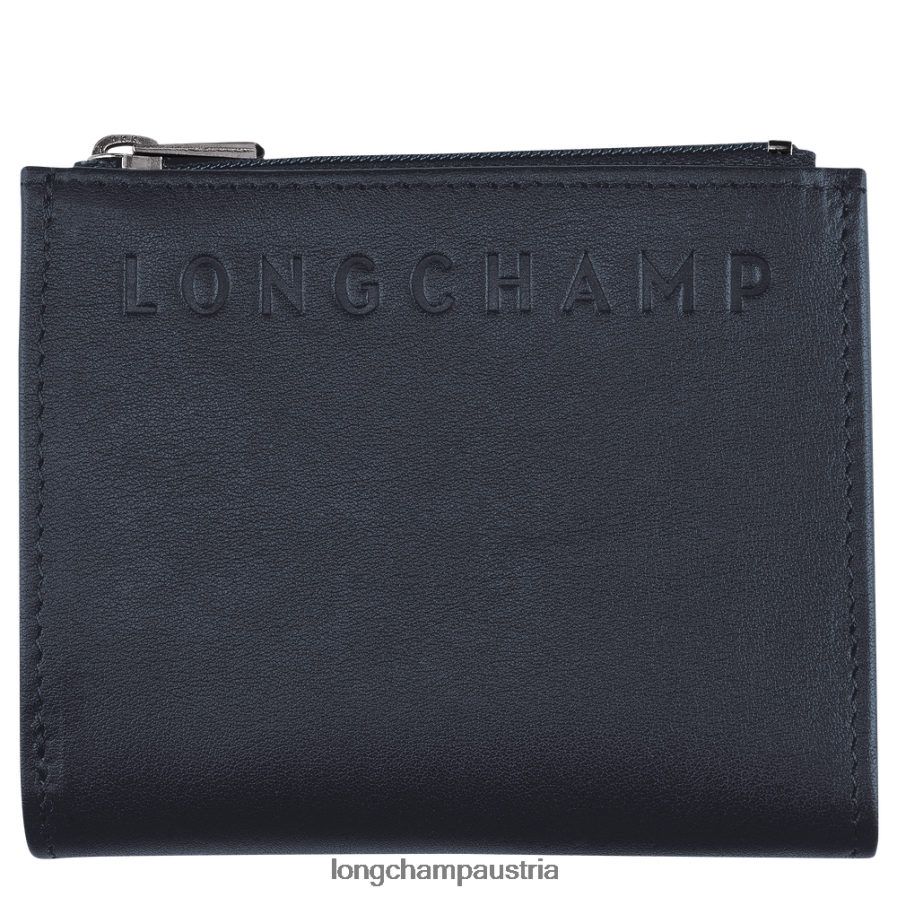 Lederwaren bei Longchamp Männer 3D-Geldbörse Mitternachtsblau 2008BJ626