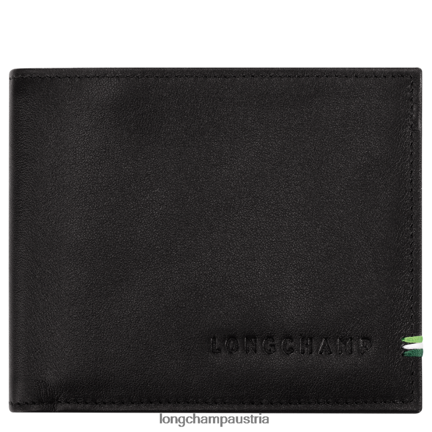 Lederwaren bei Longchamp Männer Auf seiner Brieftasche Schwarz 2008BJ1127
