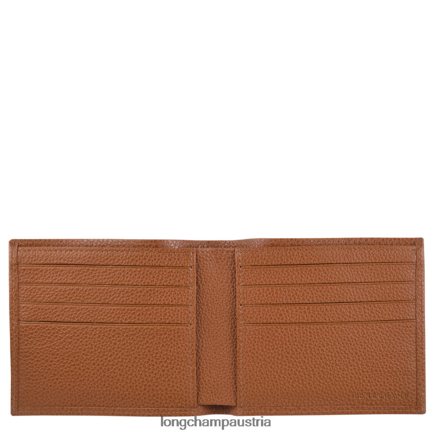 Lederwaren bei Longchamp Männer Le Foulonne-Geldbörse Karamell 2008BJ629