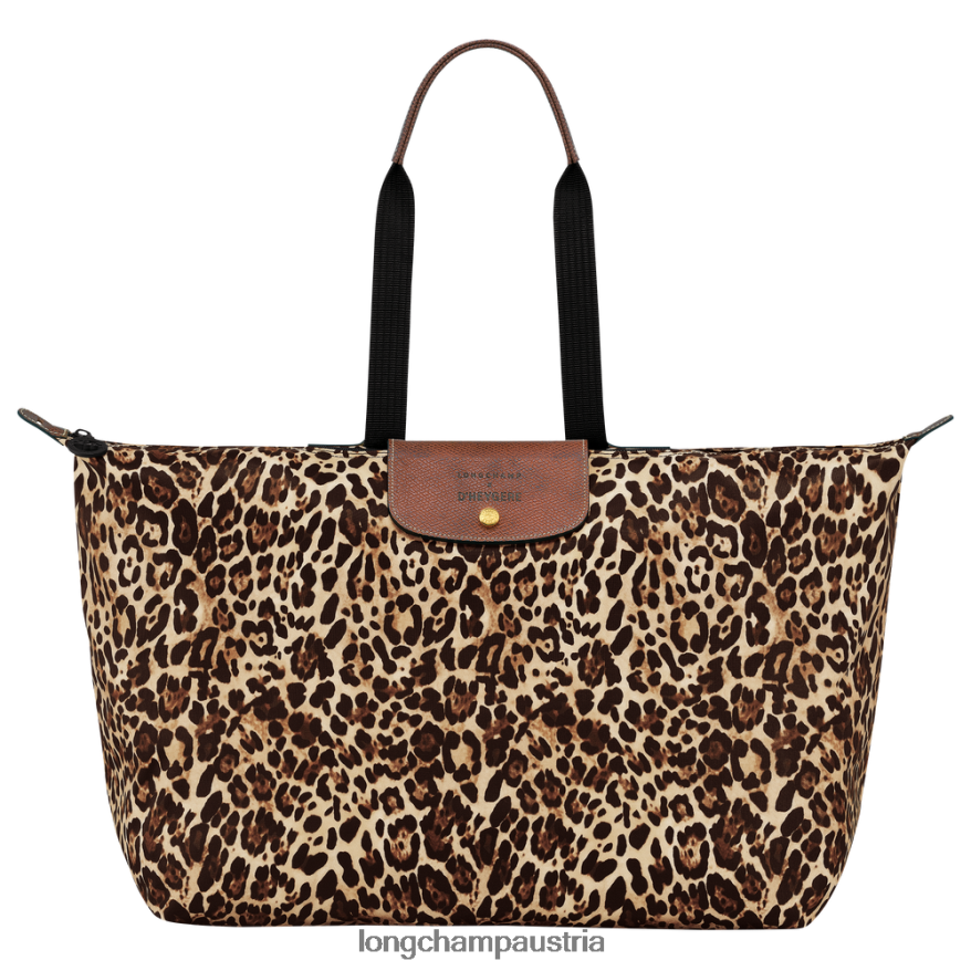 Taschen bei Longchamp X D'heygere Männer Reisetasche/Rucksack Panther-Druck 2008BJ831