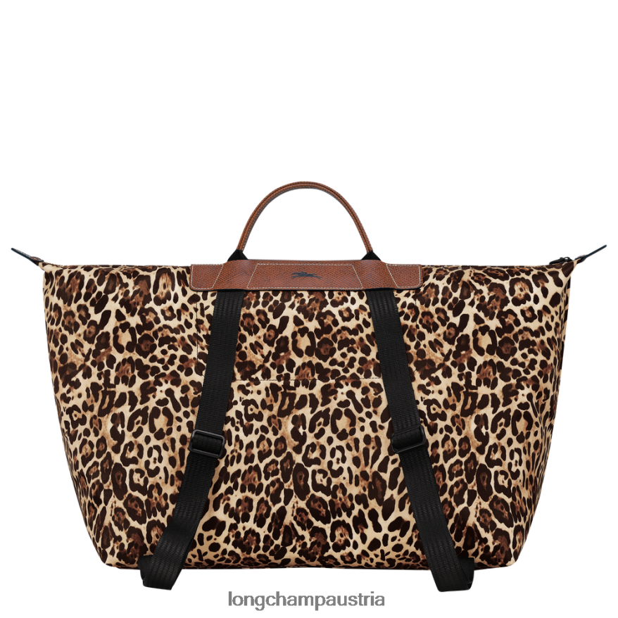 Taschen bei Longchamp X D'heygere Männer Reisetasche/Rucksack Panther-Druck 2008BJ831