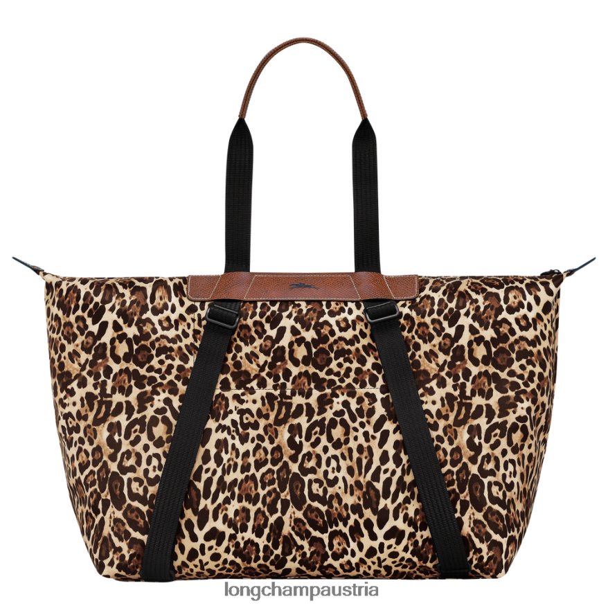 Taschen bei Longchamp X D'heygere Männer Reisetasche/Rucksack Panther-Druck 2008BJ831