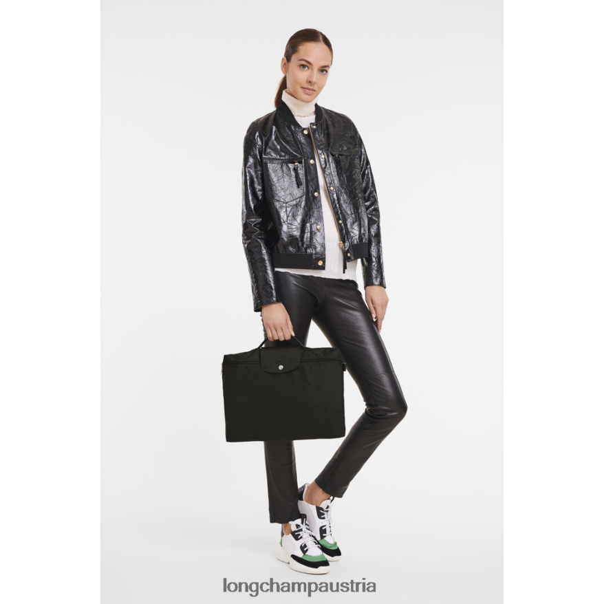 Taschen bei Longchamp Männer le pliage grüner Dokumentenordner Schwarz 2008BJ492