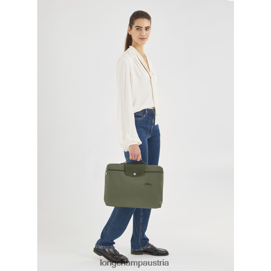 Taschen bei Longchamp Männer le pliage grüner Dokumentenordner Wald 2008BJ493